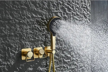 Mitigeur de Douche mural or brossé