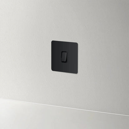 interrupteur bouton plat simple noir mat