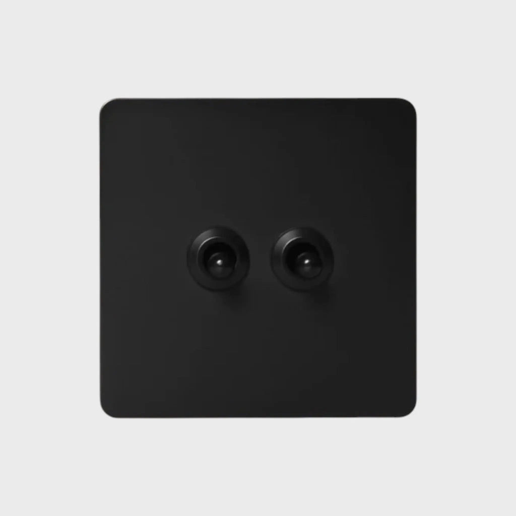 interrupteur va-et-vient double noir mat