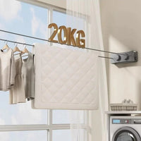 Corde à linge mural rétractable double fil - Aéraly