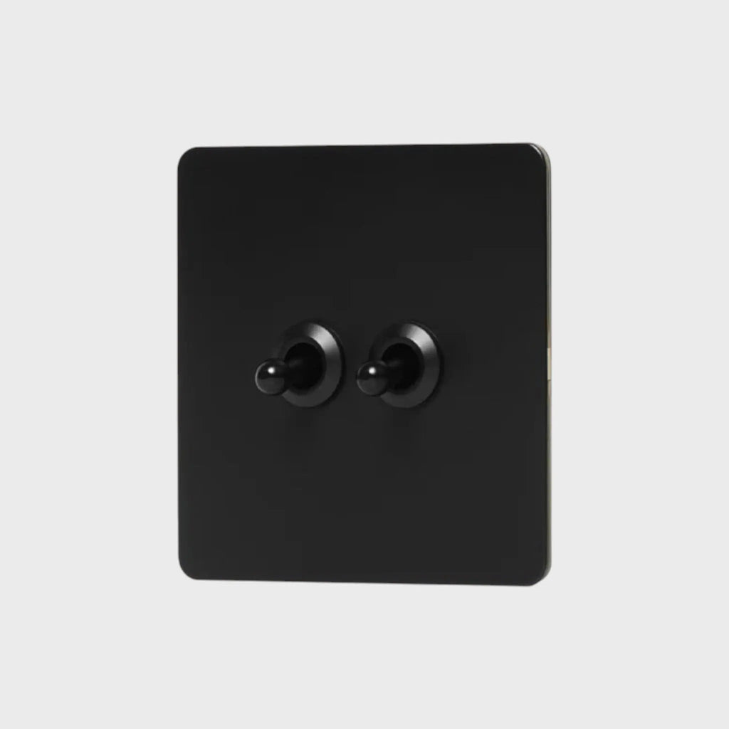 interrupteur va-et-vient double noir mat