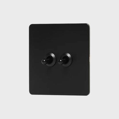 interrupteur va-et-vient double noir mat