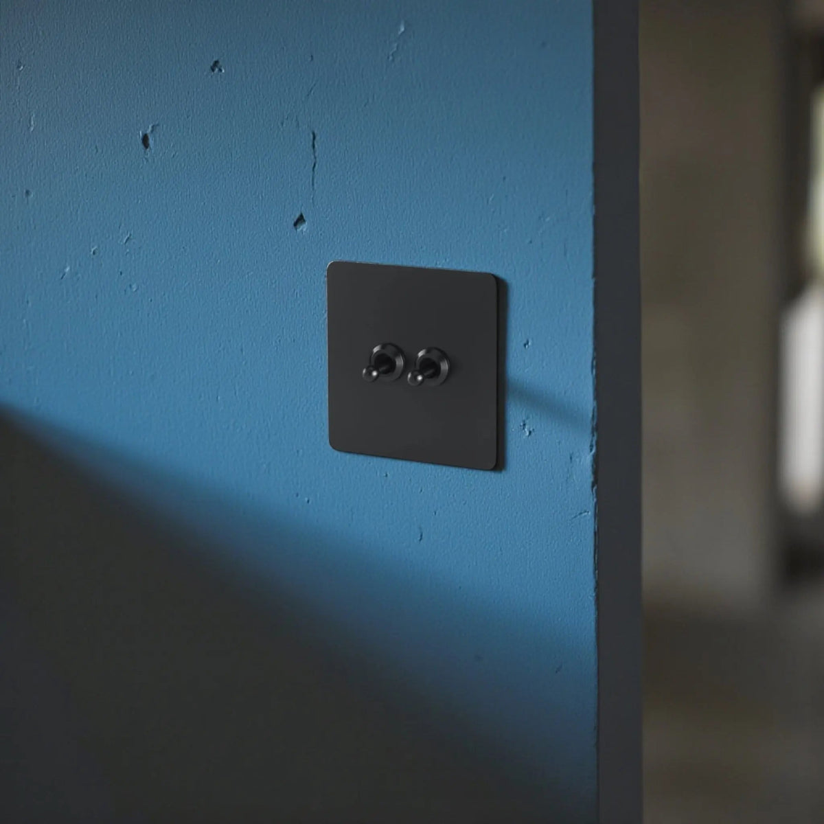 interrupteur va-et-vient double noir mat