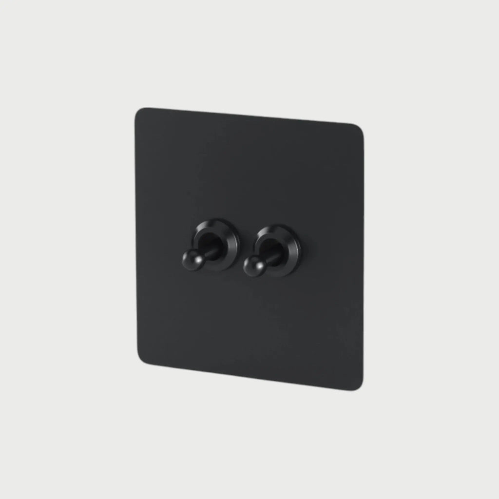 interrupteur va-et-vient double noir mat