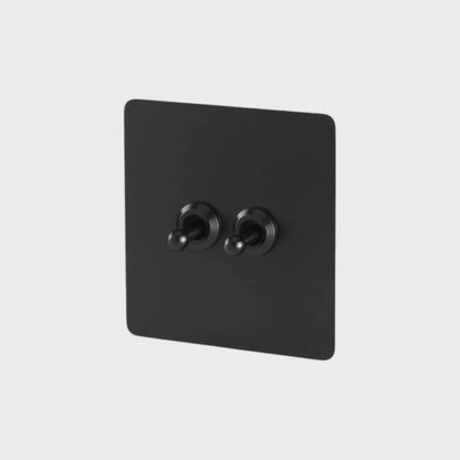 interrupteur va-et-vient double noir mat