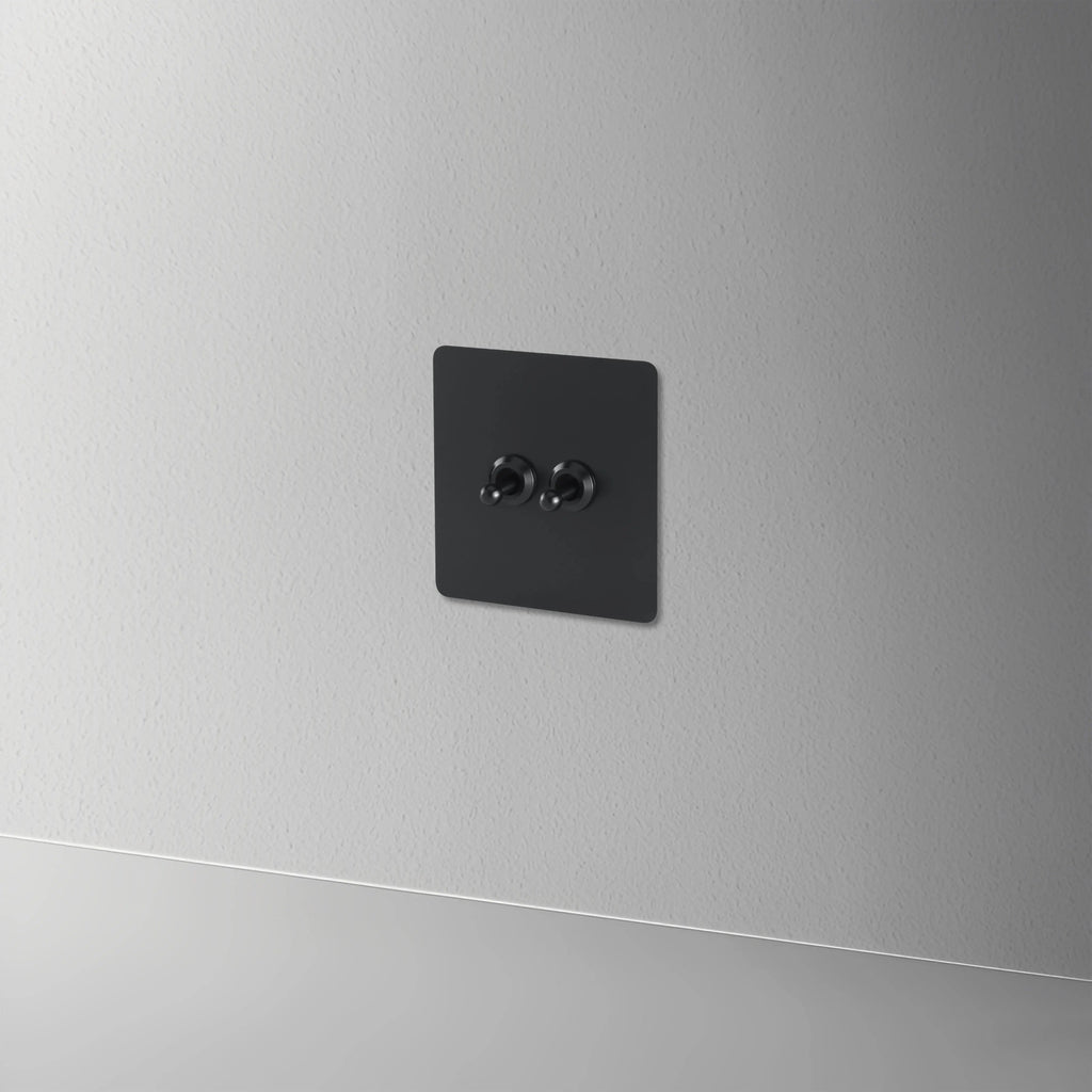 interrupteur va-et-vient double noir mat