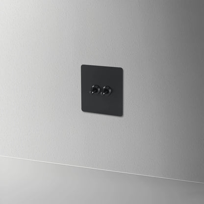interrupteur va-et-vient double noir mat