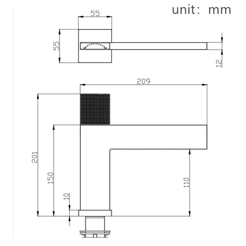 Crisocolla Mitigeur de Lavabo Monotrou Moleté, 4 Finitions