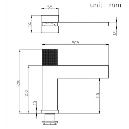 Crisocolla Mitigeur de Lavabo Monotrou Moleté, 4 Finitions