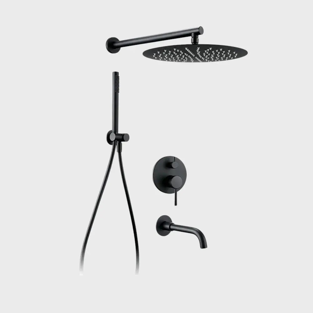 Composition bain-douche thermostatique encastrée noir