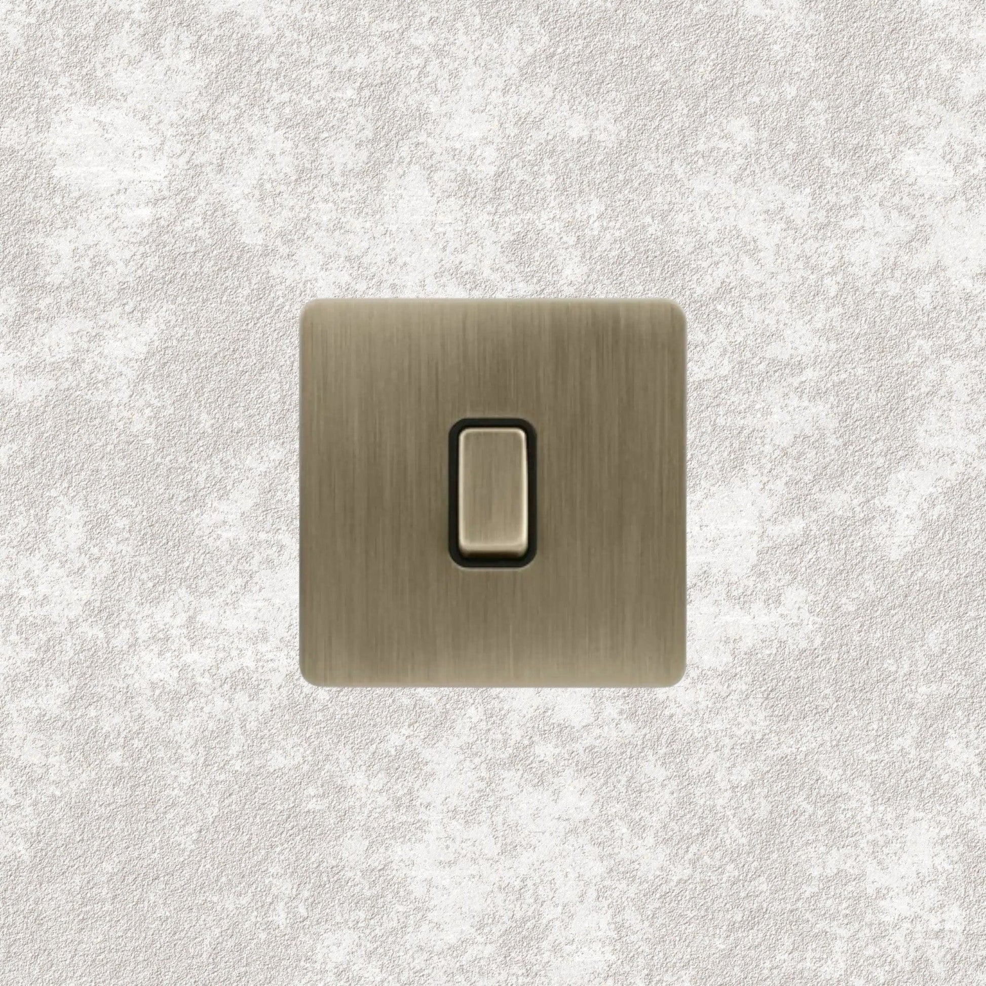 interrupteur bouton plat simple bronze brossé