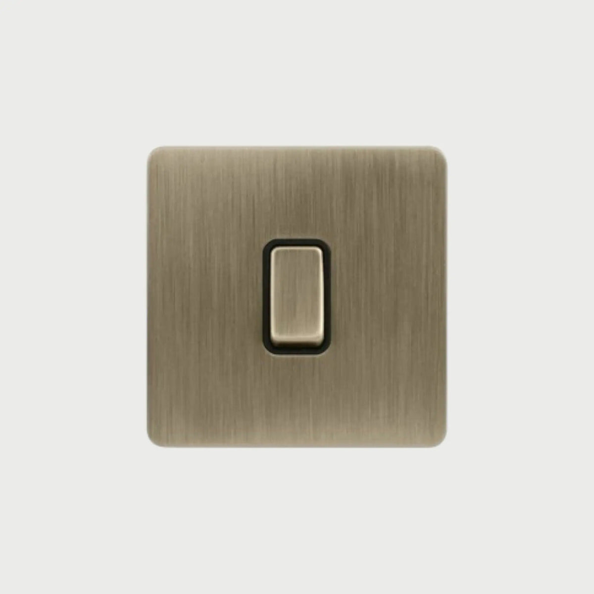 interrupteur bouton plat simple bronze brossé
