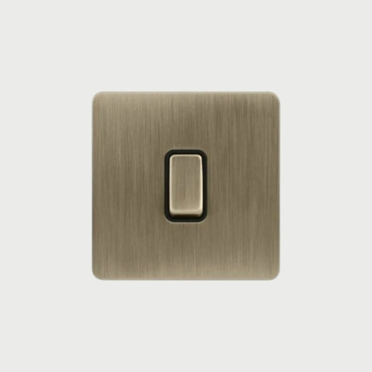 interrupteur bouton plat simple bronze brossé