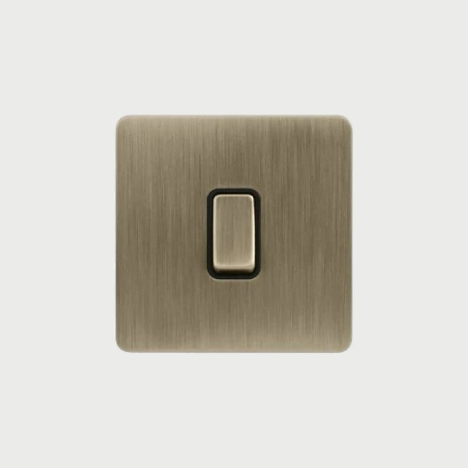interrupteur bouton plat simple bronze brossé