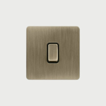 interrupteur bouton plat simple bronze brossé