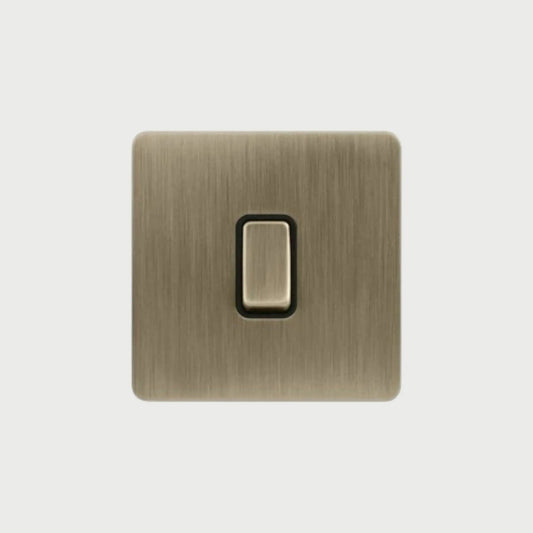 interrupteur bouton plat simple bronze brossé