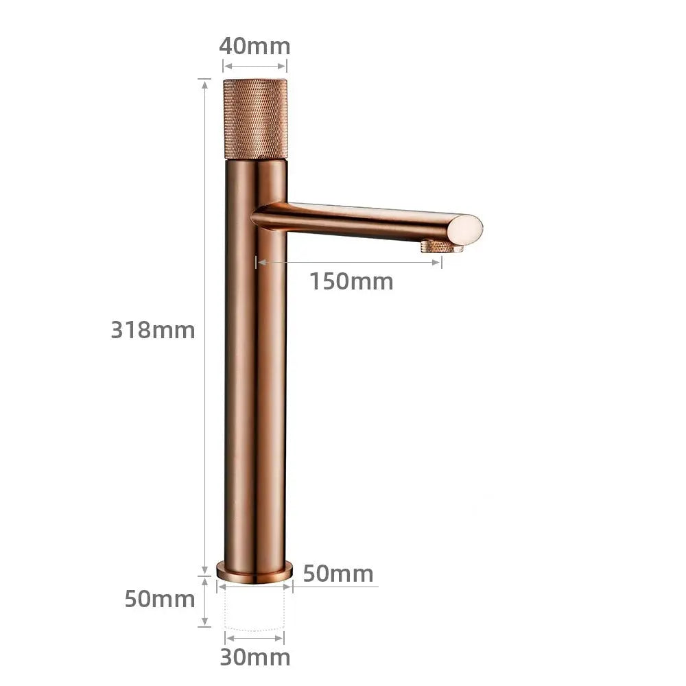 Mitigeur de lavabo haut or rose