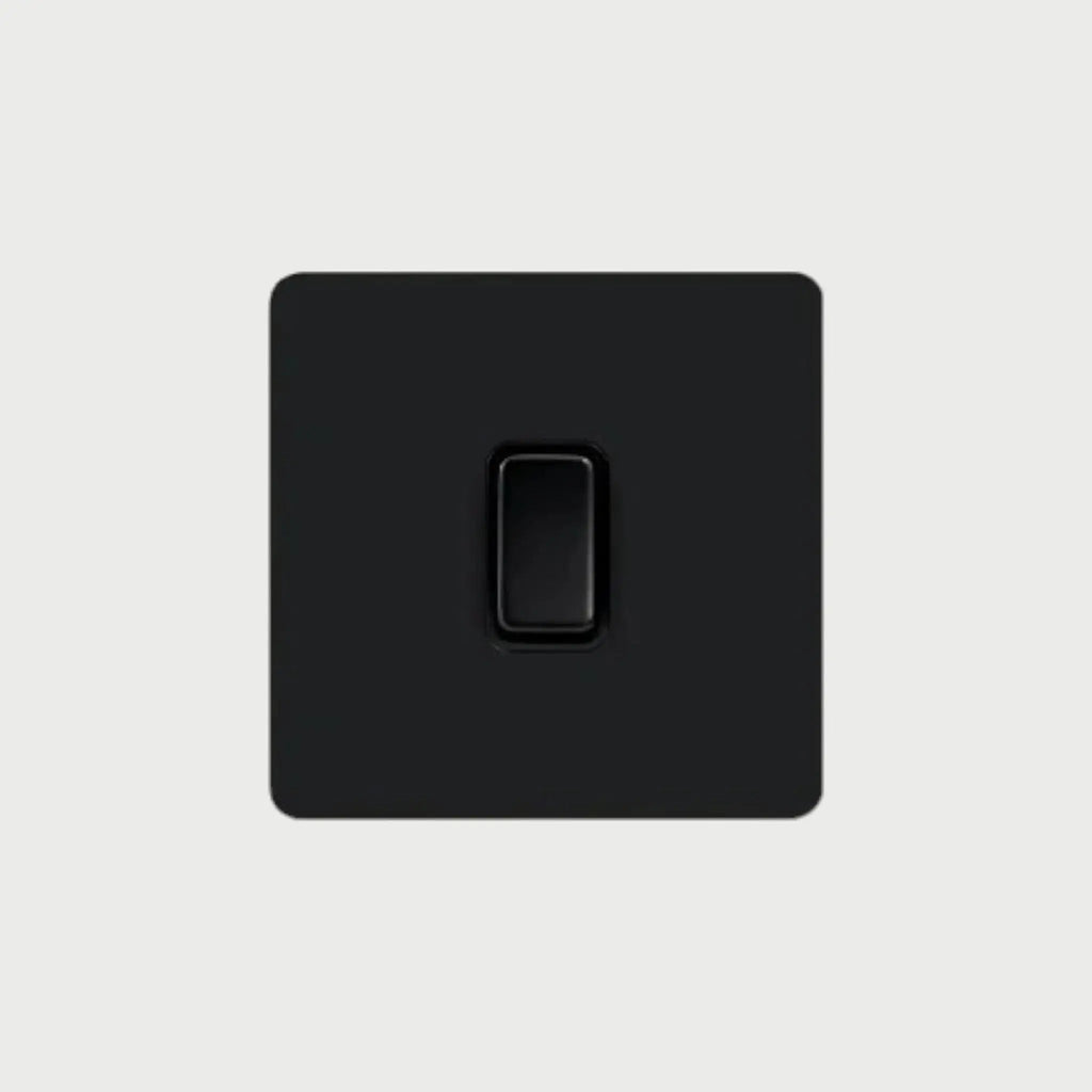interrupteur bouton plat simple noir mat