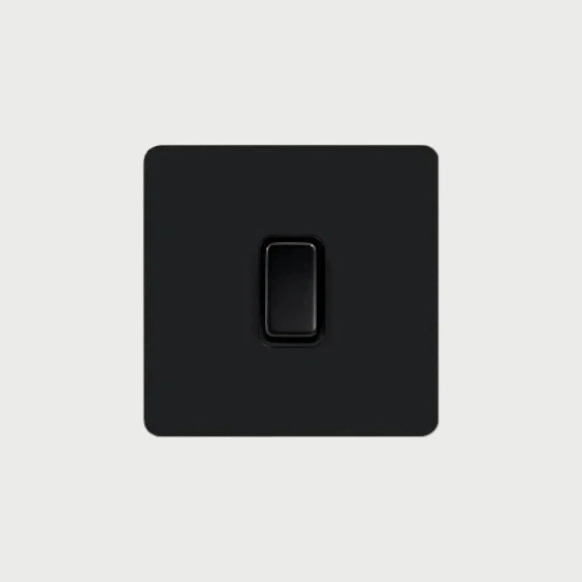 interrupteur bouton plat simple noir mat