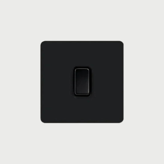 interrupteur bouton plat simple noir mat