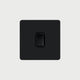 Interrupteur bouton plat simple VENDÔME, finition noir mat