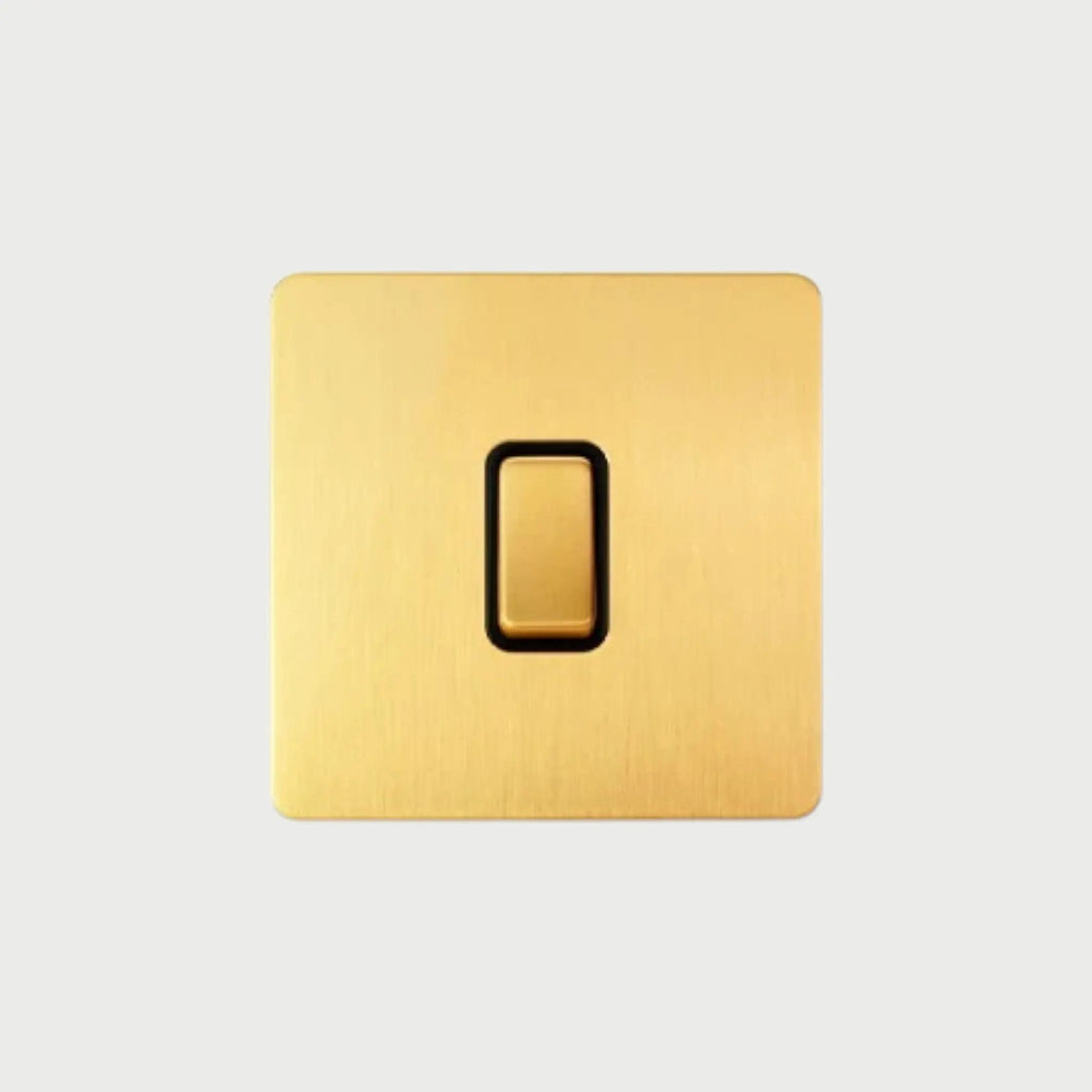 interrupteur bouton plat simple laiton brossé