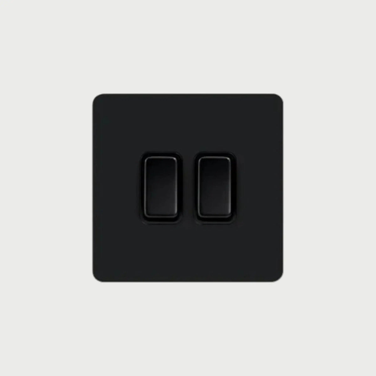 interrupteur bouton plat double noir mat