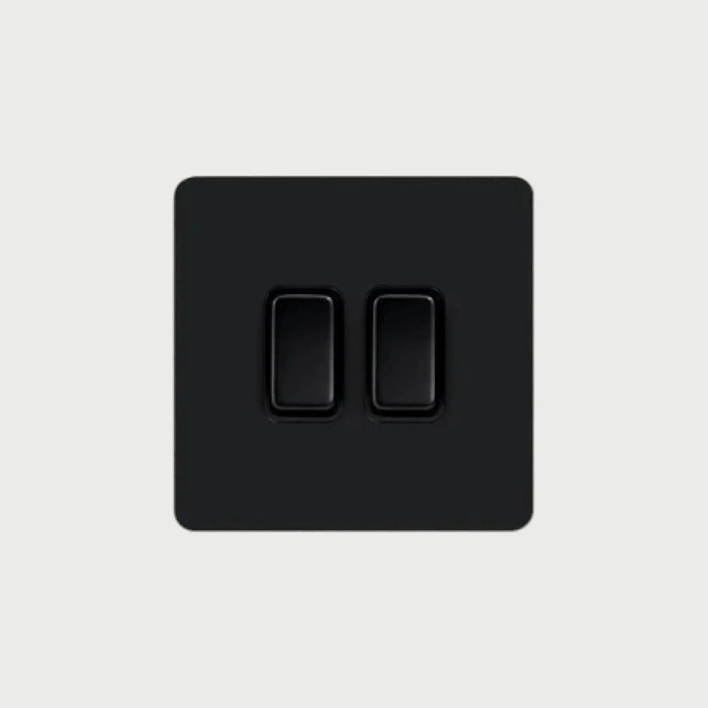 interrupteur bouton plat double noir mat
