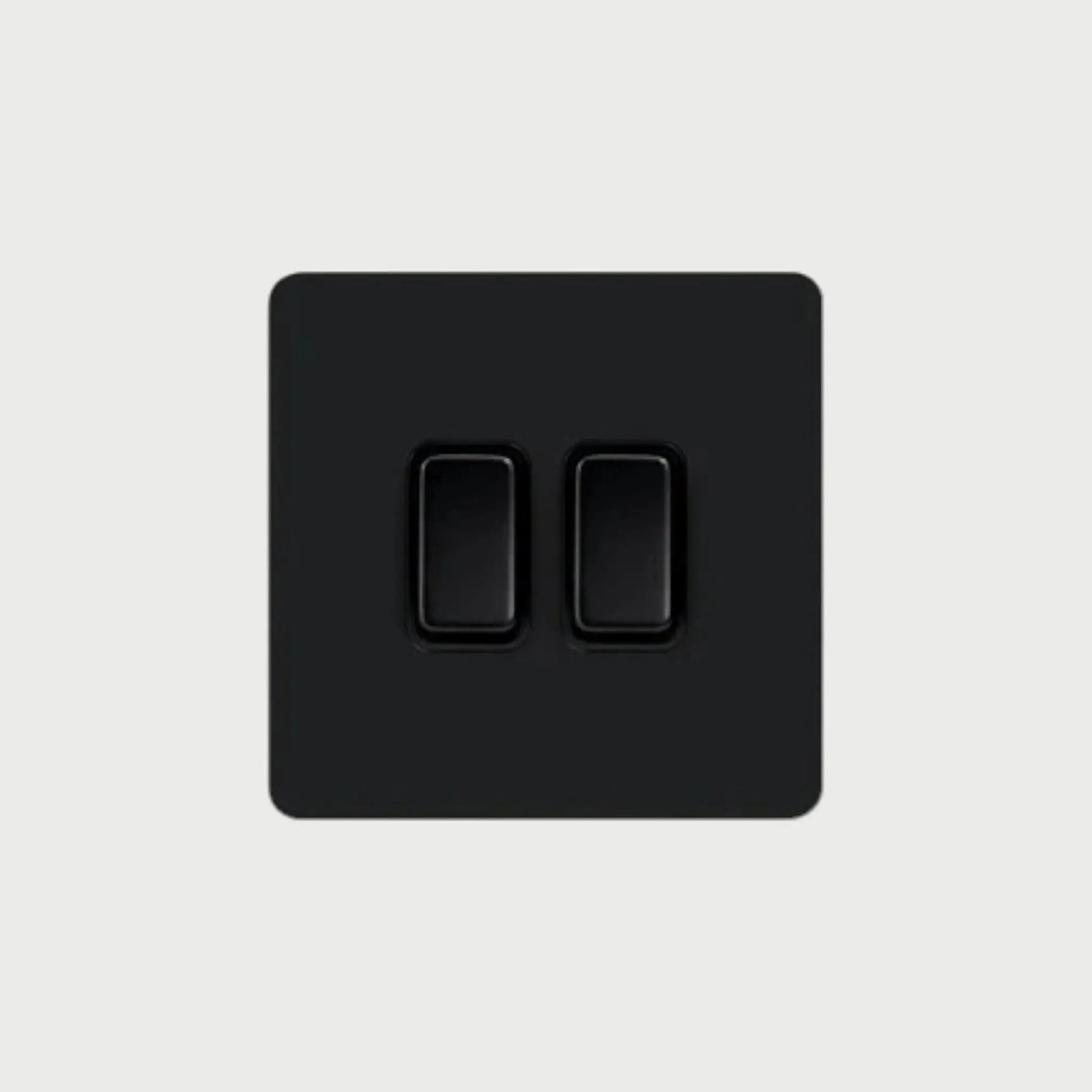 interrupteur bouton plat double noir mat