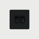 Interrupteur bouton plat double VENDÔME, finition noir mat