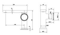 Dimensions du mitigeur lavabo à commande latérale Méridien 1SE500102