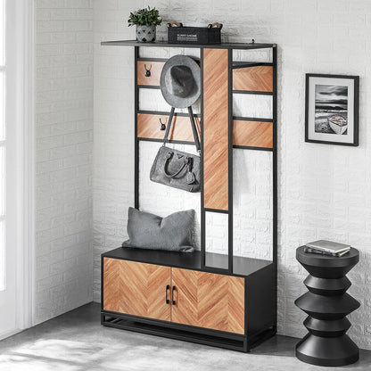 Meuble d'entrée avec banc et rangement chaussures - pratique et esthétique Bois