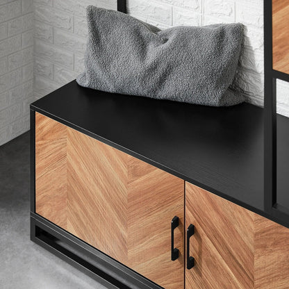 Meuble d'entrée avec banc et rangement chaussures - pratique et esthétique Bois