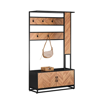 Meuble d'entrée avec banc et rangement chaussures - pratique et esthétique Bois