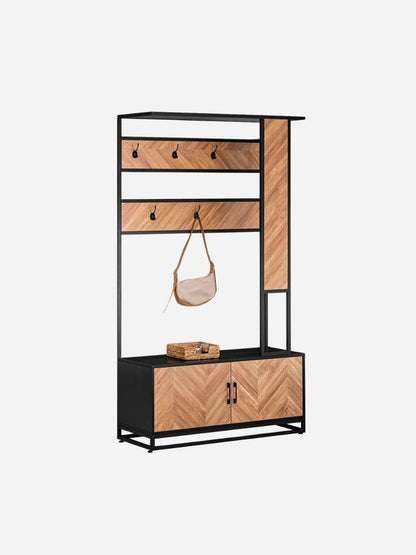 Meuble d'entrée avec banc et rangement chaussures - pratique et esthétique Bois