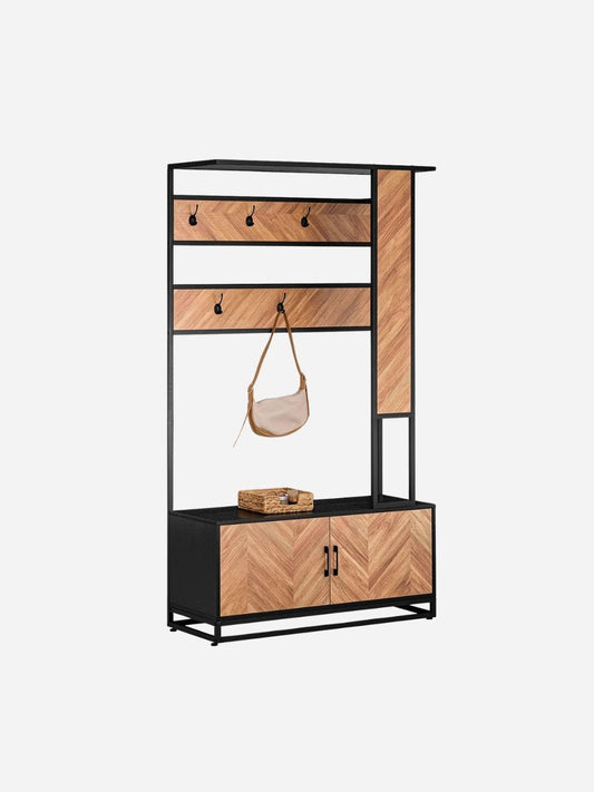 Meuble d'entrée avec banc et rangement chaussures - pratique et esthétique Bois