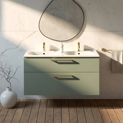 Meuble double vasque 120cm Amande Mat