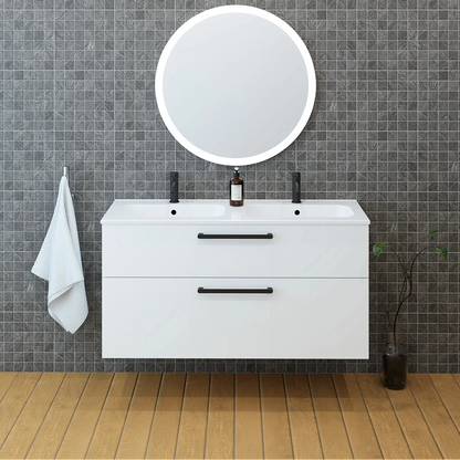Meuble double vasque 120cm Blanc brillant