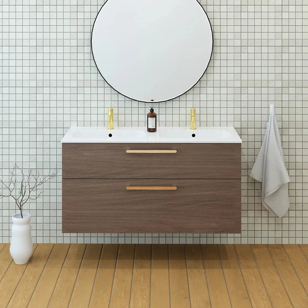 Meuble double vasque 120cm Noyer tabac