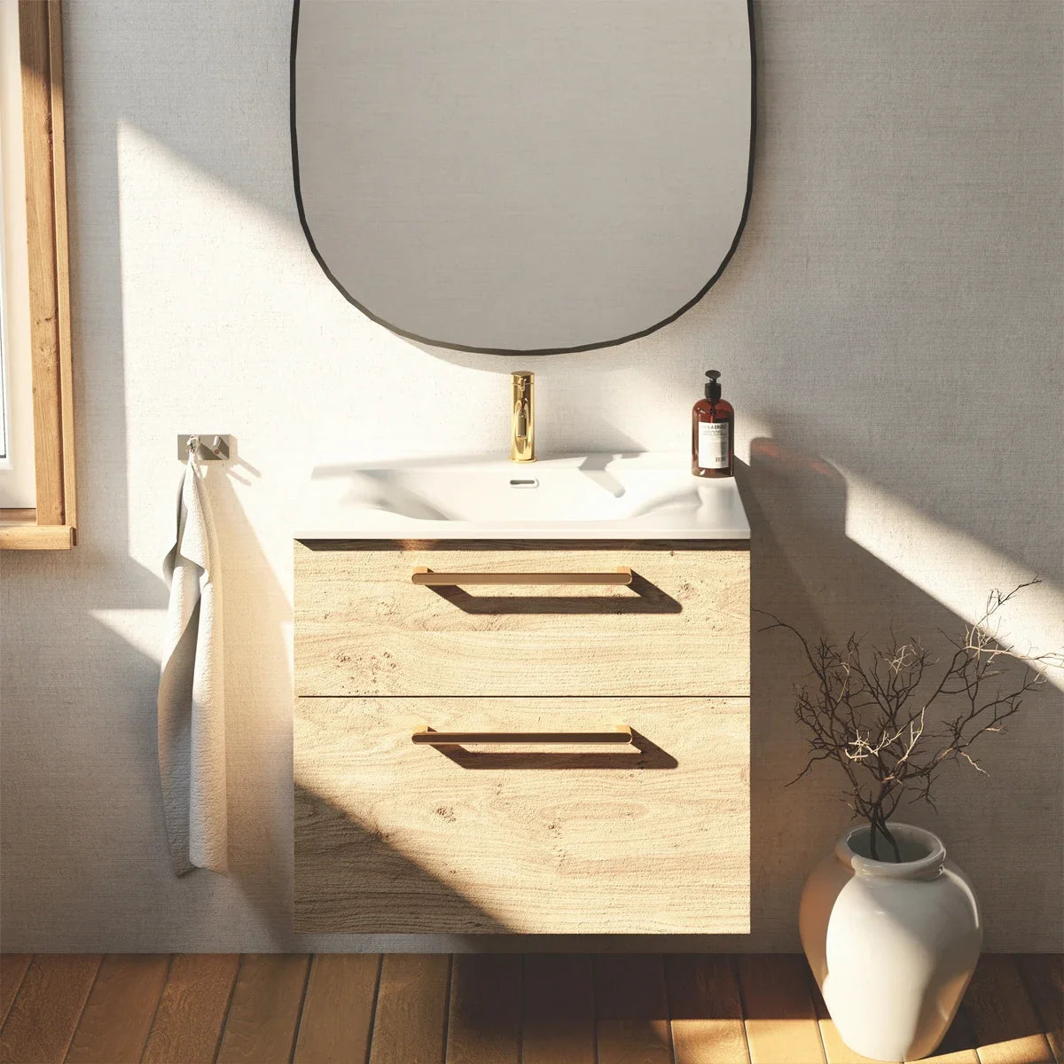 Meuble vasque simple 70cm Chêne Sanremo