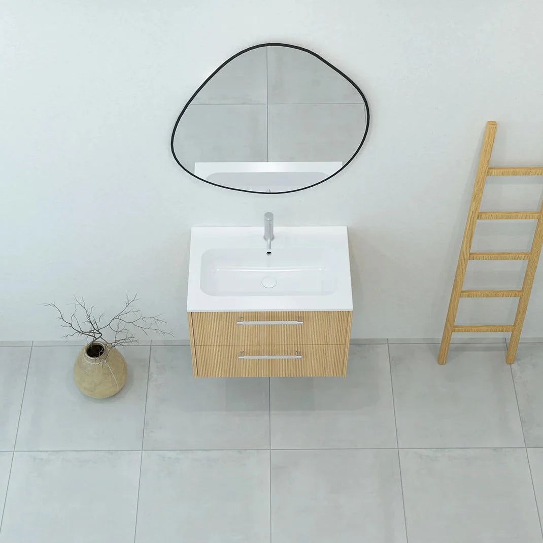 Meuble vasque simple 70cm Chêne doré