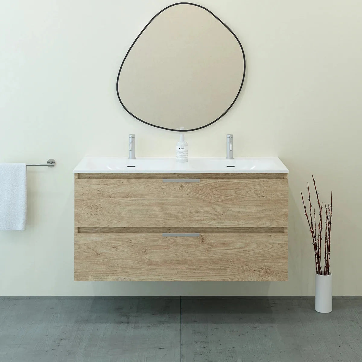 Meuble double vasque 120cm Chêne Sanremo