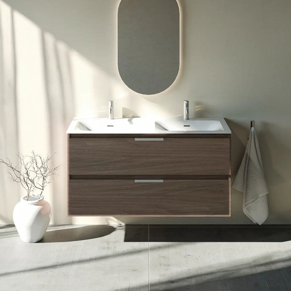Meuble double vasque 120cm Noyer tabac