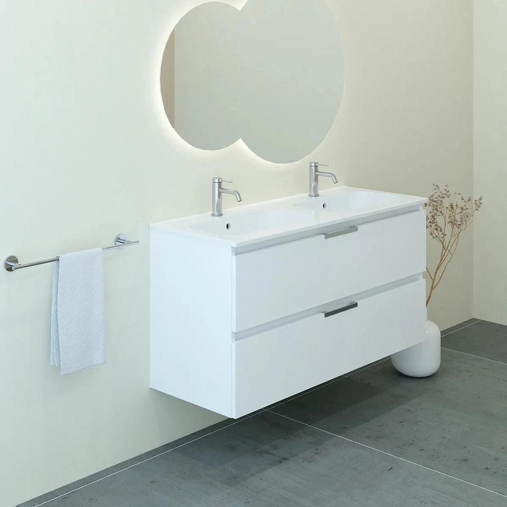 Meuble double vasque 120cm Blanc Brillant