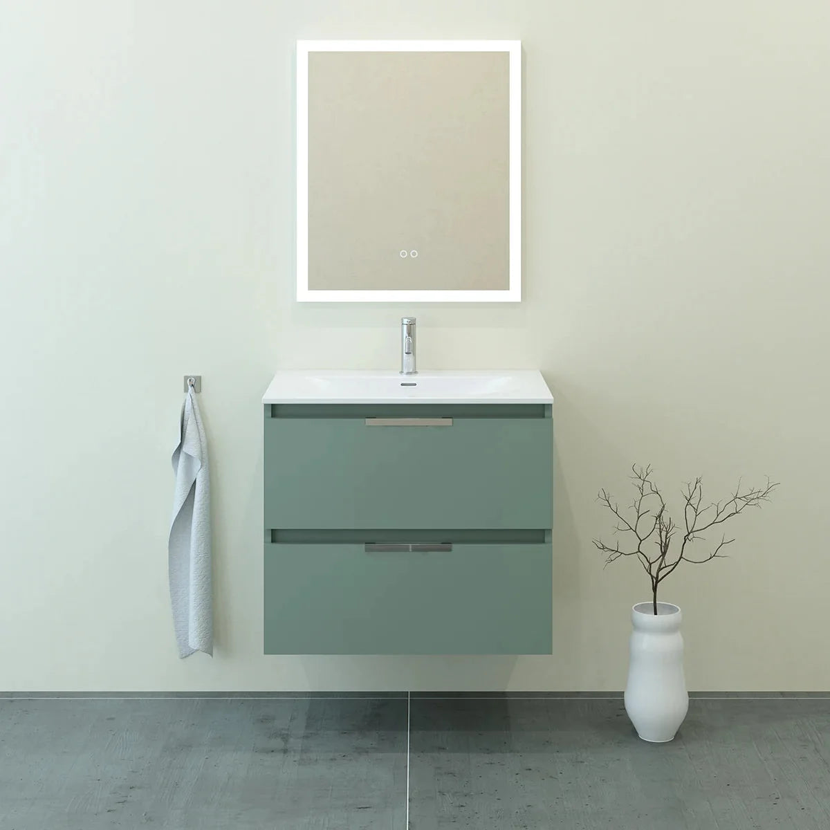 Meuble vasque simple 70cm Amande Mat