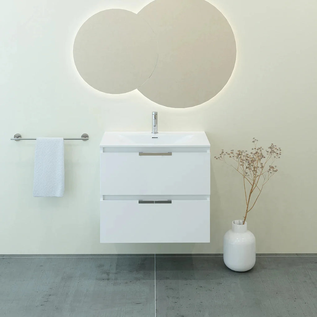 Meuble vasque simple 70cm Blanc Brillant