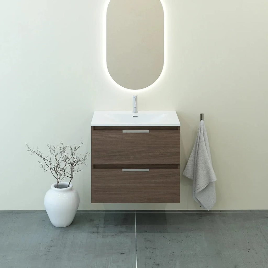 Meuble vasque simple 70cm Noyer Tabac