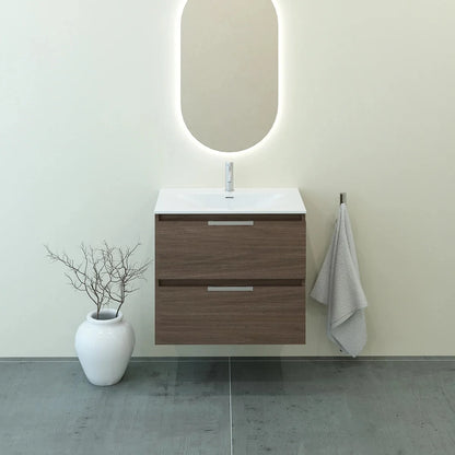 Meuble vasque simple 70cm Noyer Tabac