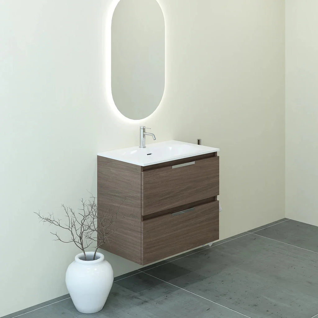Meuble vasque simple 70cm Noyer Tabac
