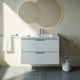 Meuble vasque simple 90cm Blanc Brillant